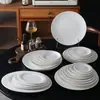 Prato raso prato raso prato prato para casa prato de porcelana de osso branco puro hotel restaurante barraca de comida prato para bife ocidental louça simples