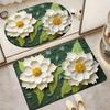 Tapete de chão de flor de expansão tridimensional 3D estilo nacional, tapete de chão absorvente de secagem rápida para banheiro, pintura a óleo, tapete macio, capacho