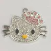Estilo Europeo y Americano Gato Accesorios DIY Colgante de Lazo Goteo de Aceite Con Incrustaciones de Diamantes Pulsera Hello Kitty Aleación Accesorios Pequeños