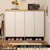 Zapatero para entrada de casa, almacenamiento integrado, montado en la pared, modelo nuevo para apartamentos de alquiler, mueble de entrada interior de madera maciza