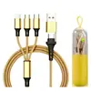 Cable de Carga Rápida 3 en 1 de 100W con Trenzado de Nylon para Teléfonos Móviles Apple y Android TYPE-C, Directo de Fábrica