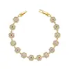 Conjunto de Pulseira e Brincos Florais Estilo Ins Europeu e Americano, Cobre Ecológico Micro-Incustado Zircônia Design Original Conjunto de Joias Amazon