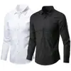 Camisa Blanca para Hombre, de Manga Larga, Anti-arrugas, Formal de Negocios, Corte Ajustado, Estilo Coreano, Camisa de Traje Casual Profesional, Ropa de Trabajo, Blanca para Hombre