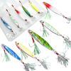 Anzuelo de pluma plancha de hierro cebo anzuelo doble cebo de plomo sumergido señuelo Luya señuelo artificial 7G -40g tres anzuelos luminoso lápiz de largo alcance