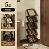 Sapateira multicamadas para apartamentos de aluguel, economizadora de espaço, organizador de sapatos fácil de usar para trás da porta, prateleira de armazenamento para dormitórios, sapateira inclinada elegante e moderna