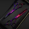 Tijeras Shenxingzhe de 6.0 pulgadas, Morado Electroplateado, para Zurdos, Tijeras Rectas, Tijeras Entresacadoras, Tijeras para Zurdos