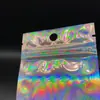 Bolsa Sellada Anti-Olor, Bolsa con Cierre Plano, Bolsa de Película de Poliéster de Colores Arcoíris Holográficos, Bolsa de Empaque, Bolsa para Empaque de Brillo de Labios