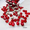 Uña diamante roja de fondo puntiagudo Decoraciones mixtas de diamantes al por mayor Año Nuevo rojo amor gordo uña cuadrada decoraciones de diamantes