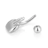 Joyería para Piercing Cuatro Garras Incrustado Circonita Ala Calavera Acero Inoxidable 316L Clavo de Ombligo Anillo de Ombligo Botón de Ombligo