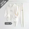 Pantalones de Linterna de Hada de Coral Polar Cálidos Conjunto de Suéter con Capucha Otoño e Invierno Casual Talla Grande Holgado Ropa Exterior Ropa para el Hogar