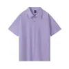 Ropa de trabajo de manga corta con cuello polo de algodón puro de doble hilo 32s para hombre, color sólido, versátil para actividades, uniforme de grupo