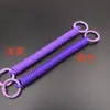 Soporte para Tarjeta de Teléfono Móvil con Anillo de Resorte de Doble Broche Pintado en Spray, Cordón Anti-Pérdida, Cadena de Resorte de Plástico Telescópica, Llavero de Color Caramelo