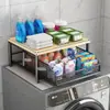 Estante de almacenamiento para lavadora, de carga frontal o de carga superior, para gabinetes de baño, encima del inodoro, para uso doméstico, balcón y almacenamiento de secadora