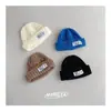 Gorros de Invierno Cálidos de Punto Estilo Coreano para Niños y Niñas, Gorros de Lana Versátiles, Gorros de Piel de Melón a Prueba de Viento para Bebés al Aire Libre, Gorros para el Frío