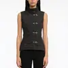 Chaleco de Mujer Transfronterizo Nuevo Estilo Retro Chino Nuevo Diseño Coreano de Botones Solos Cuello Alto Sin Mangas Dulce y Fresco