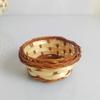 Mini Cesta Tejida de Bambú para Frutas, Dulces, Snacks, Cesta de Almacenamiento Tejida, Cesta de Picnic, Cesta Pequeña de Ratán y Paja