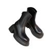Piel Suave, Forro de Felpa, Cálidos, Suela Gruesa, Tacón Alto, Botines Blancos Cortos, Que Aumentan la Altura, Adelgazantes, Tacón Grueso, Botas Martin para Mujer, Botines Ajustados Retro