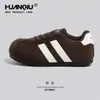 Tênis de Treino Alemão Universal com Sola Grossa e Forro de Lã para Mulheres, Novos Tênis de Inverno 2025 com Estampa de Leopardo Retro, Sapatos Casuais Chunky Feios-Fofos