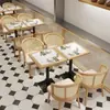 Mesa Semicircular para Cabina y Combinación de Sillas con Tema del Sudeste Asiático Mesa y Sillas para Restaurante de Té de Hotel Restaurante Occidental Casa de Té