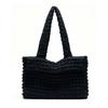 Yeyu/Han Suxi Mismo Estilo Bolso Tote de Nailon Bolso de Algodón Plisado Ligero Simple Gran Capacidad Bolso de Hombro