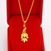 Colgante Fénix Dorado de Vietnam latón chapado en oro cadena de doble onda joyería de moda al por mayor Suministro en vivo
