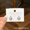 Brincos de Tarraxa com Pedras Strass e Pérolas Imperatriz Saturno para Mulheres, Design de Nicho Brincos de Prata S925, Novo Estilo Popular Brincos Elegantes