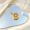Estrella circular brillante de ocho puntas, moda popular, comercio exterior transfronterizo, joyería hecha a mano DIY, accesorio colgante de cobre con circonita microincrustada