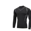 Roupa íntima de base justa de secagem rápida para inverno masculina com veludo quente para esportes, fitness, ciclismo, treino, camiseta
