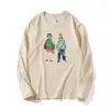 Estilo Nuevo Primavera y Otoño Diseño de Estampado de Personajes de Dibujos Animados Anime Camiseta de Manga Larga Casual para Mujer Parte Superior Más Fácil de Combinar con Prendas de Abrigo para Mujeres