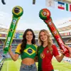 Globos de Mano para el Mundial de Fútbol 2026, Palos Animadores de Papel de Aluminio con Banderas Nacionales, Accesorios de Apoyo para Aficionados al por Mayor