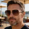 Novos Óculos de Sol Quadrados Europeus e Americanos da Moda para Homens, Óculos de Sol de Alta Qualidade para Proteção Solar ao Ar Livre e Dirigir, Óculos Tendência de Aro Completo