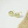 Brincos Que Não Precisam Ser Removidos ao Dormir, com um Toque de Luxo e Elegância, Brincos Simples e Compactos de 14K para Mulheres, Brincos de Sorriso de Influenciadora da Internet Coreana