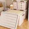 Caja de Almacenamiento para el Hogar de Gran Capacidad para Ropa y Edredones, Sala de Estar, Dormitorio, con Tapa y Ruedas, Caja de Almacenamiento para Artículos Varios y Juguetes