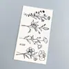 Pegatinas de Tatuaje Florales Minimalistas Transfronterizas Blanco y Negro Línea Rosa Impermeables Temporales para Mujeres Pegatinas de Tatuaje Estilo Fresco