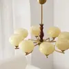 Luz principal de salón vintage estilo francés, lámpara colgante persimmon retro Bauhaus americana, lámpara de madera maciza para protección ocular para estudio, dormitorio y comedor