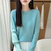 Comércio Exterior Transfronteiriço Outono e Inverno Novo Suéter Feminino Elegante de Tricô Trançado com Gola Redonda, Cor Sólida, Macio, Top Tendência Estilo Coreano