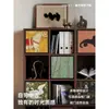 Estantería Modular Estilo Vintage, Estante de Almacenamiento Independiente, Gabinete de Almacenamiento para Sala de Estar, Librero Bajo de Pared, Gabinete de Ocho Compartimentos