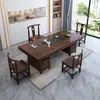 Nova Mesa de Chá de Madeira Maciça Estilo Chinês Placa Grande Conjunto Integrado de Mesa de Chá e Cadeira Combinação Mesa de Armazenamento de Chá para Escritório Doméstico