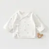 Ropa de Algodón Puro para Bebés Recién Nacidos, Parte Trasera Media, Categoría A, Tops de Manga Larga para Primavera y Otoño, para Bebés de 0 a 3 Meses, en Casa, como Ropa Base de Monje