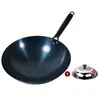 Olla de Hierro Antigua, Olla de Hierro para Cocina Tradicional, Wok Doméstico, Antiadherente, Sin Recubrimiento, Olla de Hierro Universal para Estufas de Gas y Carbón