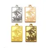 Al por mayor DIY aleación joyería accesorios cuadrado tarjeta de tarot colgante pulsera llavero colgante decorativo J502