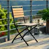 Juego de Mesa y Sillas de Madera para Cafetería, Mesa Plegable de Plástico y Madera para Café, Té de Leche y Cafetería, Silla Plegable de Camping Estilo Americano para Exteriores