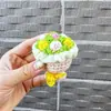 Ramo Tejido a Crochet, Mini Ovillo Tejido Terminado, Ramo de Rosas para el Día de San Valentín, Regalo Hecho a Mano para el Día del Maestro