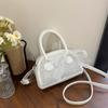 Bolsa Pequena Quadrada com Textura de Diamante para Mulheres 2025 Outono Nova Moda Simples Bolsa Transversal Bolsa Carteiro Brilhante Bolsa de Selim