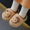 Pantuflas de algodón Sanrio para niños, pantuflas cálidas de felpa engrosada para niñas y bebés, disponibles para dropshipping