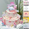 Fiesta de Té Maid Melody Kuromi KT Cat Adornos para Decoración de Pasteles Accesorios de Princesa Rosa para Niña