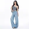 Jeans de Pierna Ancha de Verano 2026 con Textura de Bambú y Lyocell para Mujer, Caída Suelta, Delgados, Transpirables, Corte Holgado, Diseño Único de Bolsillos, Pantalones Largos hasta el Suelo