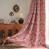 Yiman Qiyun Cortina Bola de Pelo Roja Navideña Cortina Jacquard Cortina de Cocina Terminada Ventana Flotante Semi-oscurante Suministro Directo de Fábrica