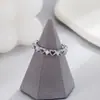 Anillo Coreano y Japonés con Forma de Corazón Hueco, Anillo Abierto de Lujo Ligero Incrustado con Diamantes, Diseño de Nicho de Moda para Mujeres, Anillo para Dedo Índice