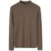 Tops de Outono e Inverno Veludo Alemão Gola Média Veludo Dupla Face Ajuste Slim Camada de Base Interna Quente Camiseta Masculina de Manga Comprida Atacado